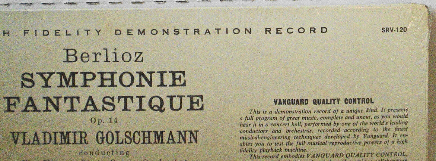 SEALED Berlioz: Symphonie Fantastique Op 14  Golschmann Vienna State SRV-120 LP