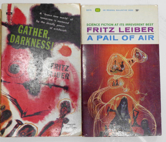 Fritz Leiber: Gather Darkness! & A Pail of Air - 2 vintage paperbacks lot - 1sts