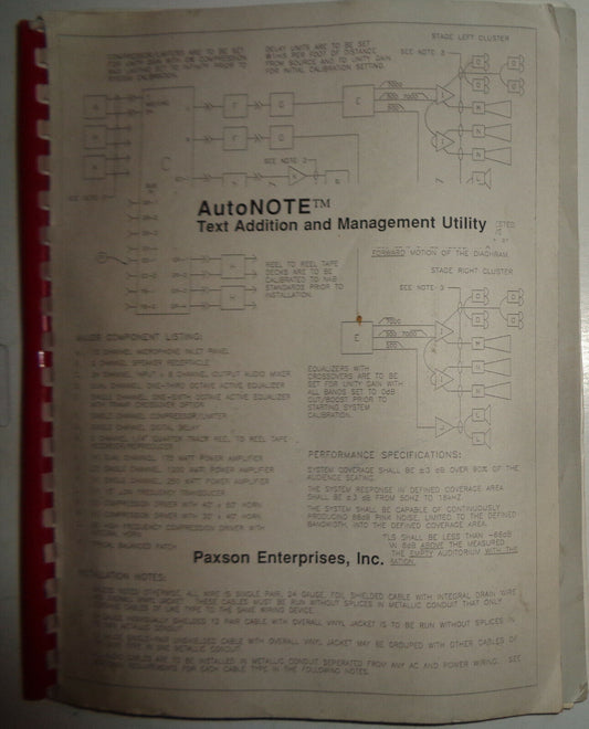 AutoNote, by Paxson Enterprises 1989 IBM 5 1/4" - add text to AutoCAD - Unused