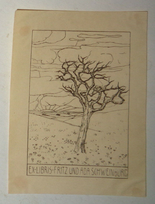 Fritz und Ada Schweinburg Ex Libris Bookplate