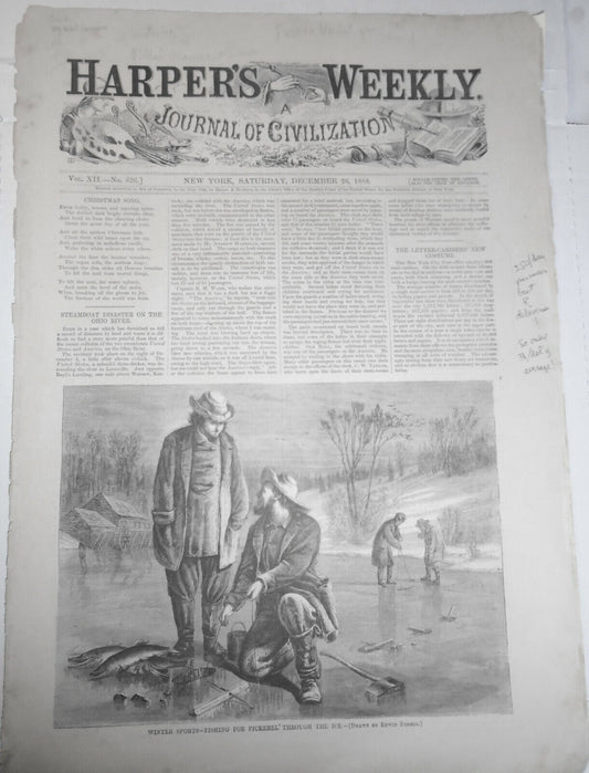Indian Prisoners Taken by Custer, Harper's Weekly Dec 26, 1868 Complete issue