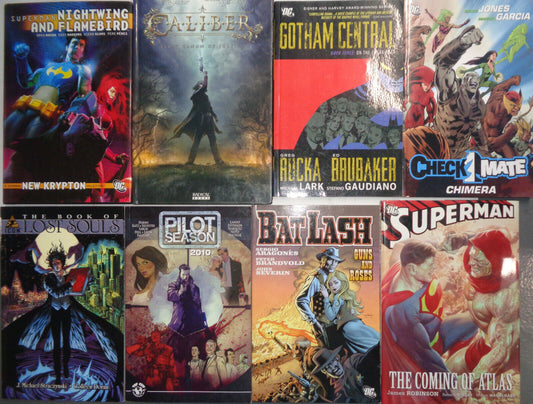 8 Comic Books lot - 3  hardcovers (2 Superman) - all 8 are first printing. Fine.