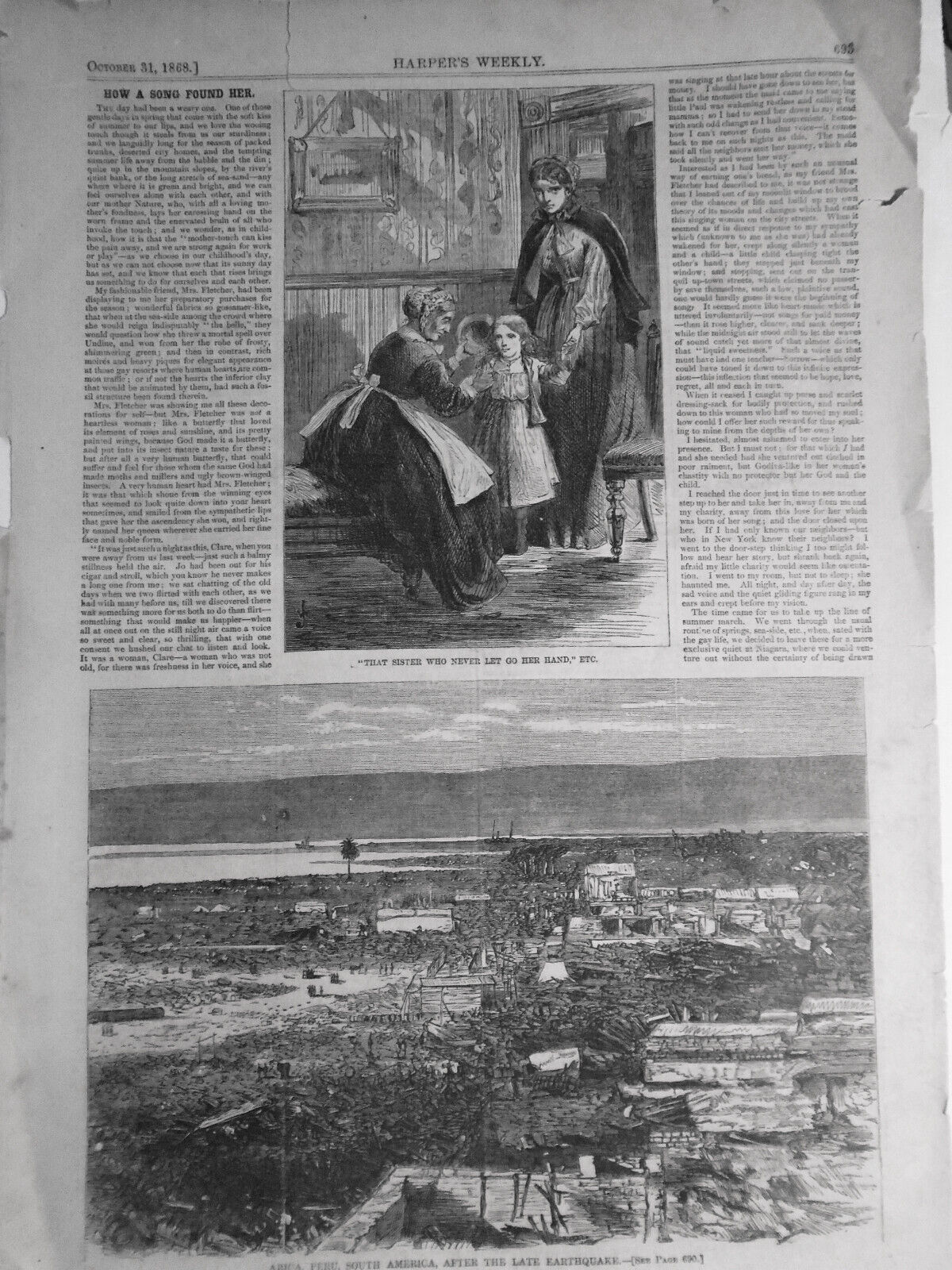 Arica, Peru, South America, After The Late Earthquake - Harper's Weekly 1868