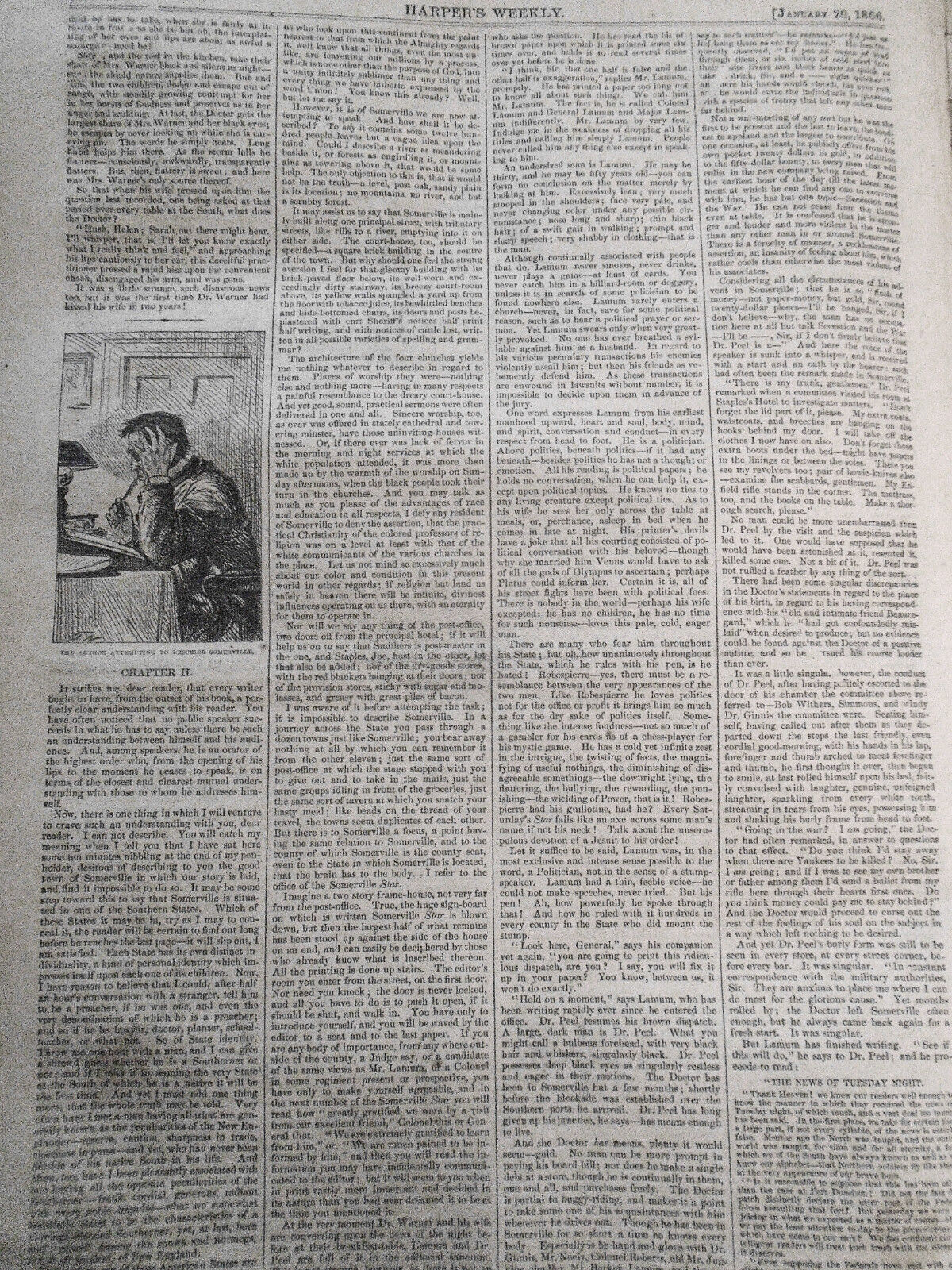 Harper's Weekly January 20, 1866 - American Beauty; Forger Ketchum; etc ORIGINAL