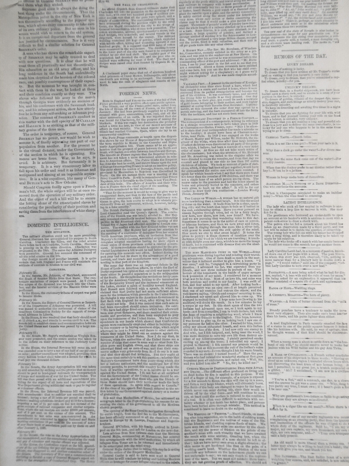 Sherman's march through South Carolina - Harper's Weekly 3/4/1865 Original issue