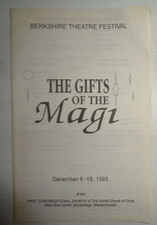 THE GIFTS OF THE MAGI - PROGRAM - BERKSHIRE THEATRE FESTIVAL 1993