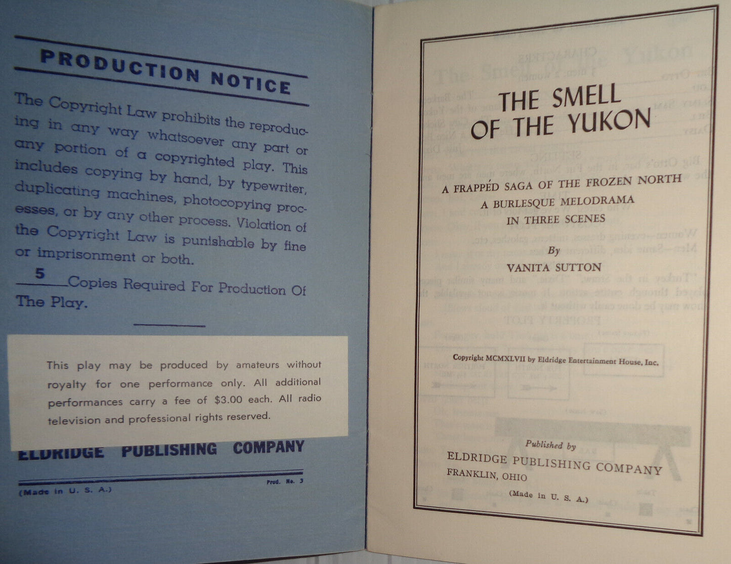 The smell of the Yukon - Vanita Sutton. a frappéd saga of the frozen north. 1947