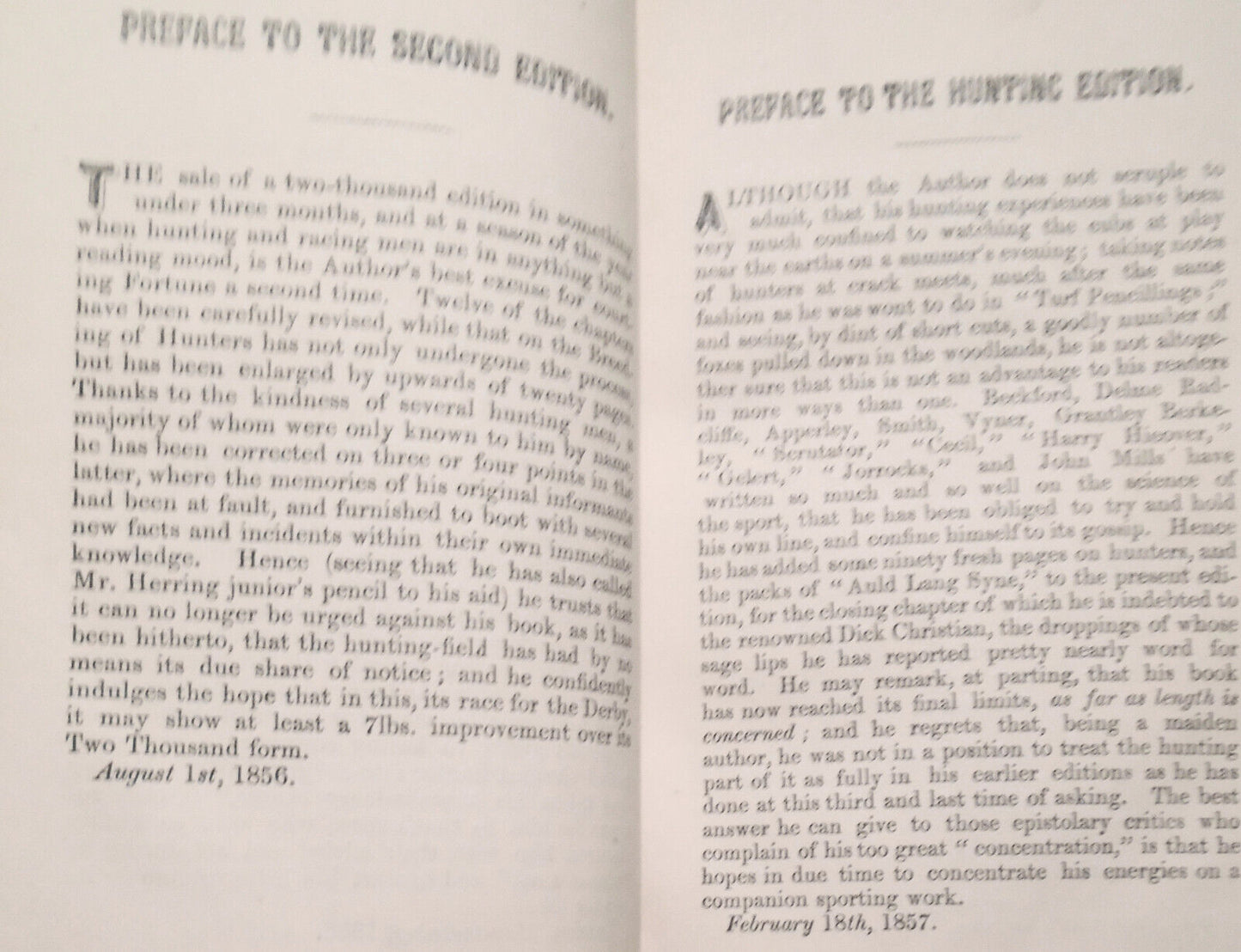 1862 [Horse racing]. The Post and the Paddock, by Henry Hall Dixon (The Druid).