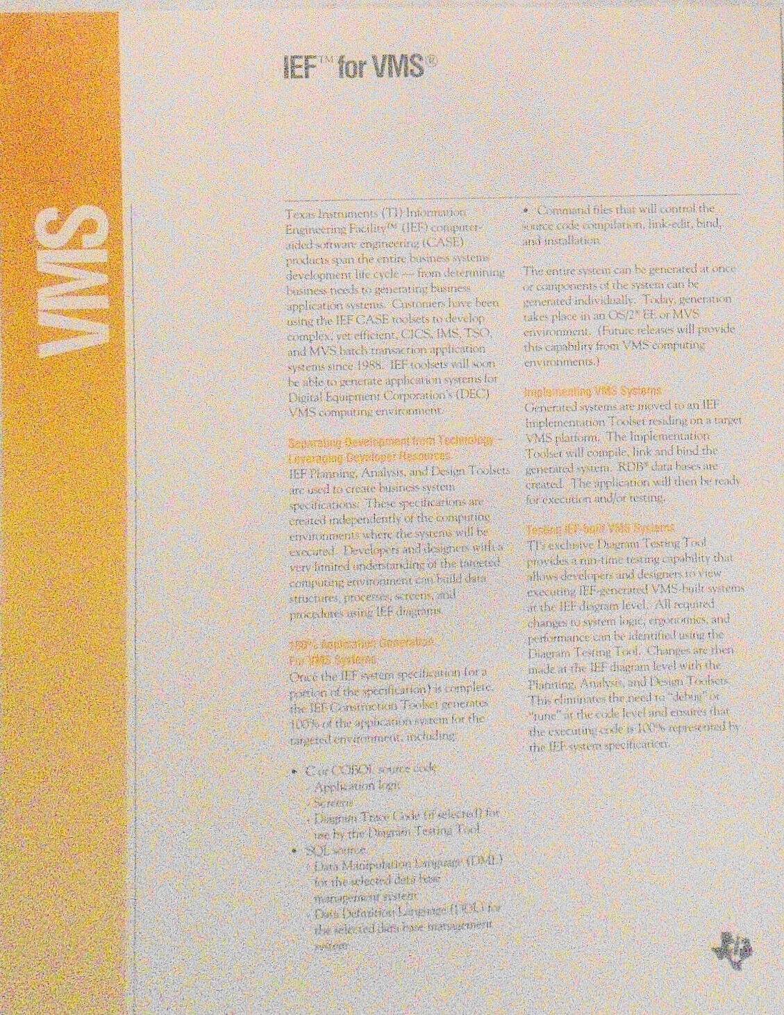 1990 Texas Instruments Information Engineering Facility Promo kit - UNIX, Tandem