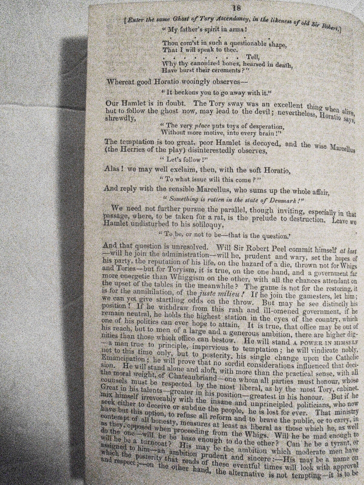 1834 The Present Crisis. Letter to Late Cabinet Minister - Edward Bulwer Lytton