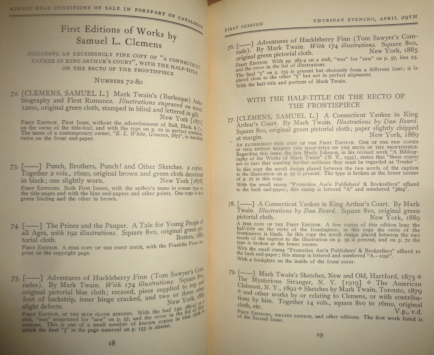 Library of the late Joseph J McCann -American Art Assoc Anderson Galleries 1937