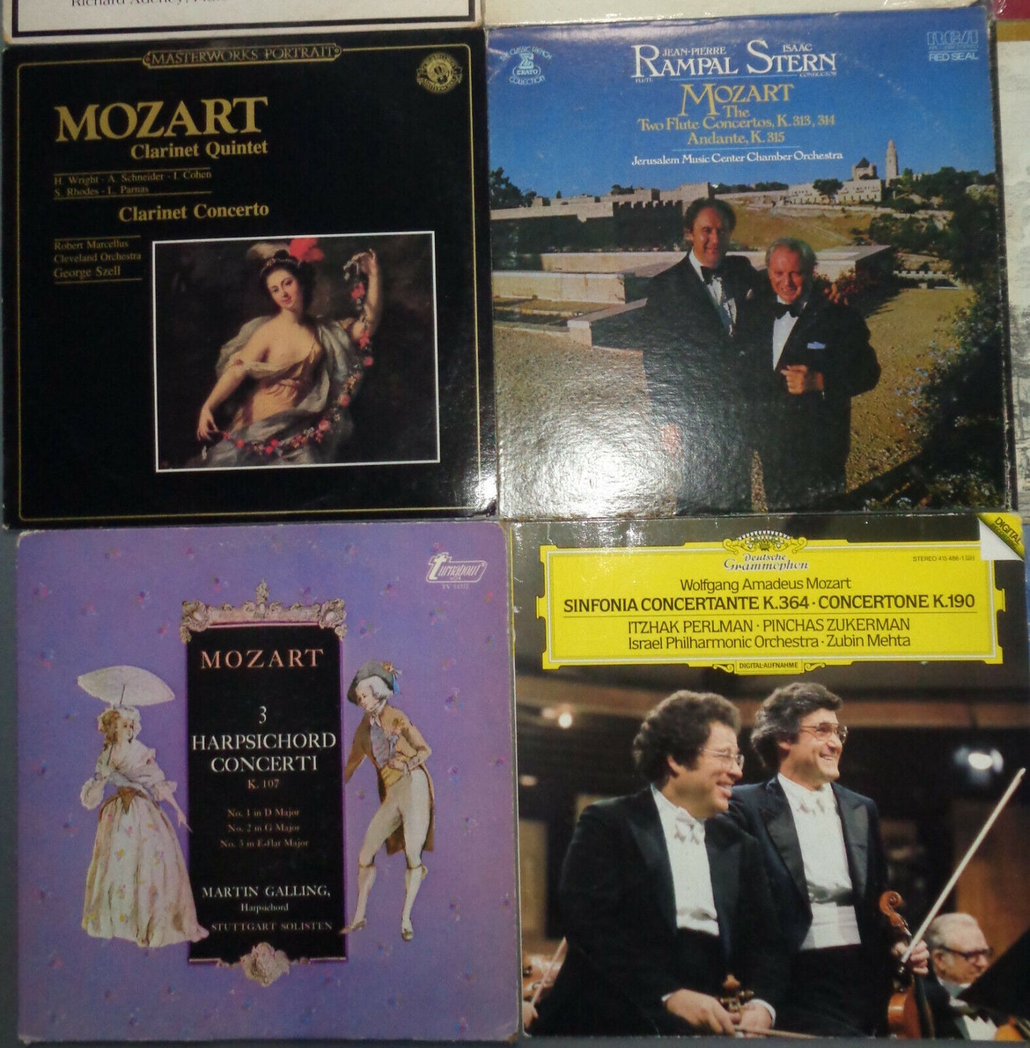 16 Mozart  LPs Lot : Dorati, Colin Davis, Oistrakh, Szell, Bohm, Mehta Klemperer