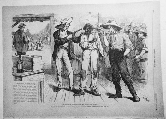Of Course He Wants To Vote The Democratic Ticket, by Nast - Harper's Weekly 1876