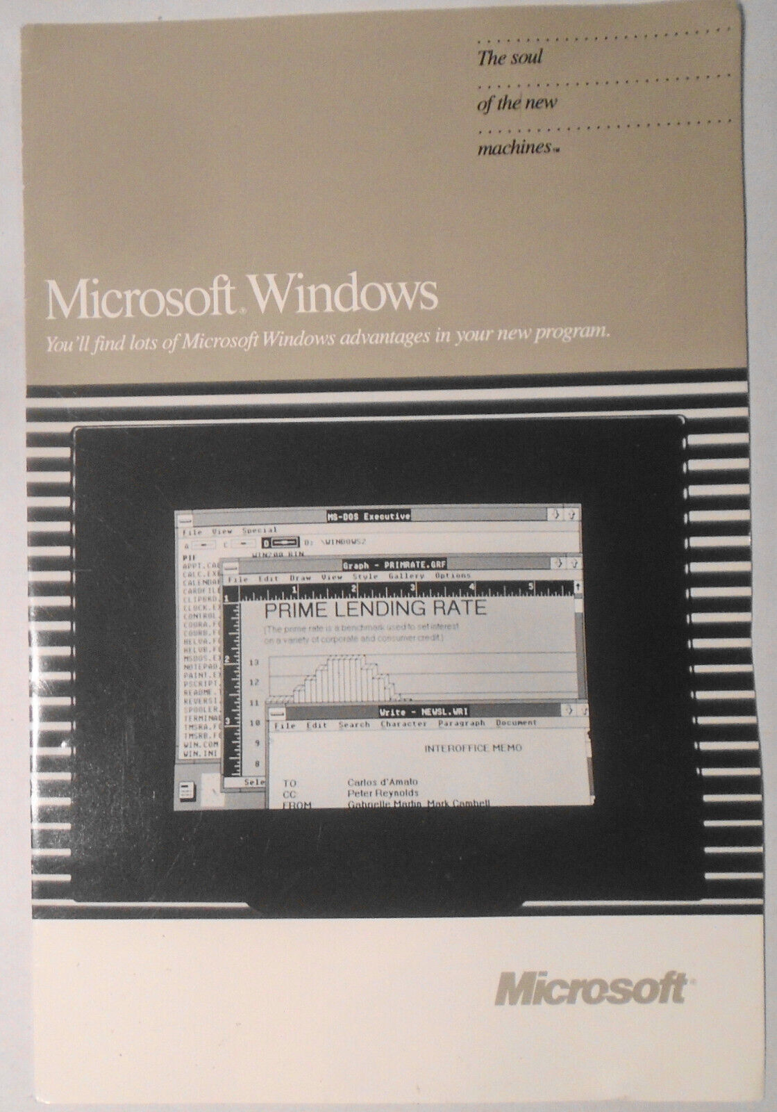 1987 Microsoft Windows promo brochure - Version 2.0 & Windows/386