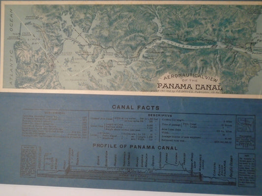 Aeronautical View of the Panama Canal 1911-1912 by F.D. Graves, with Canal Facts