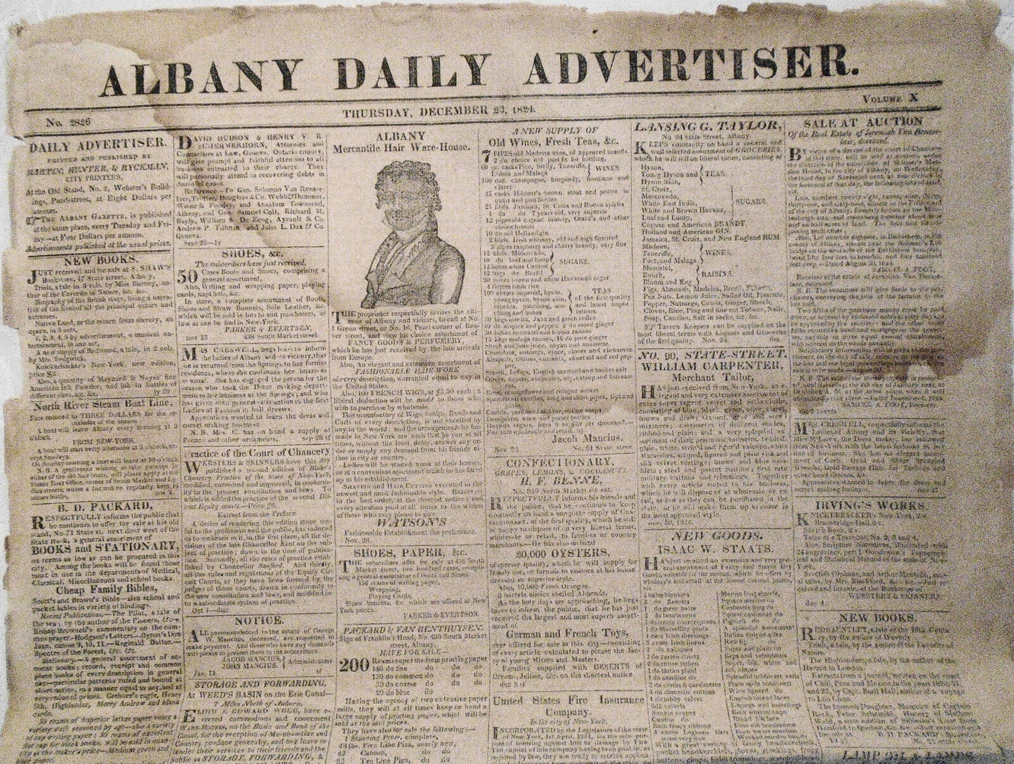 Albany Daily Advertiser, December 25, 1824 - Lafayette's family, "Female Othello
