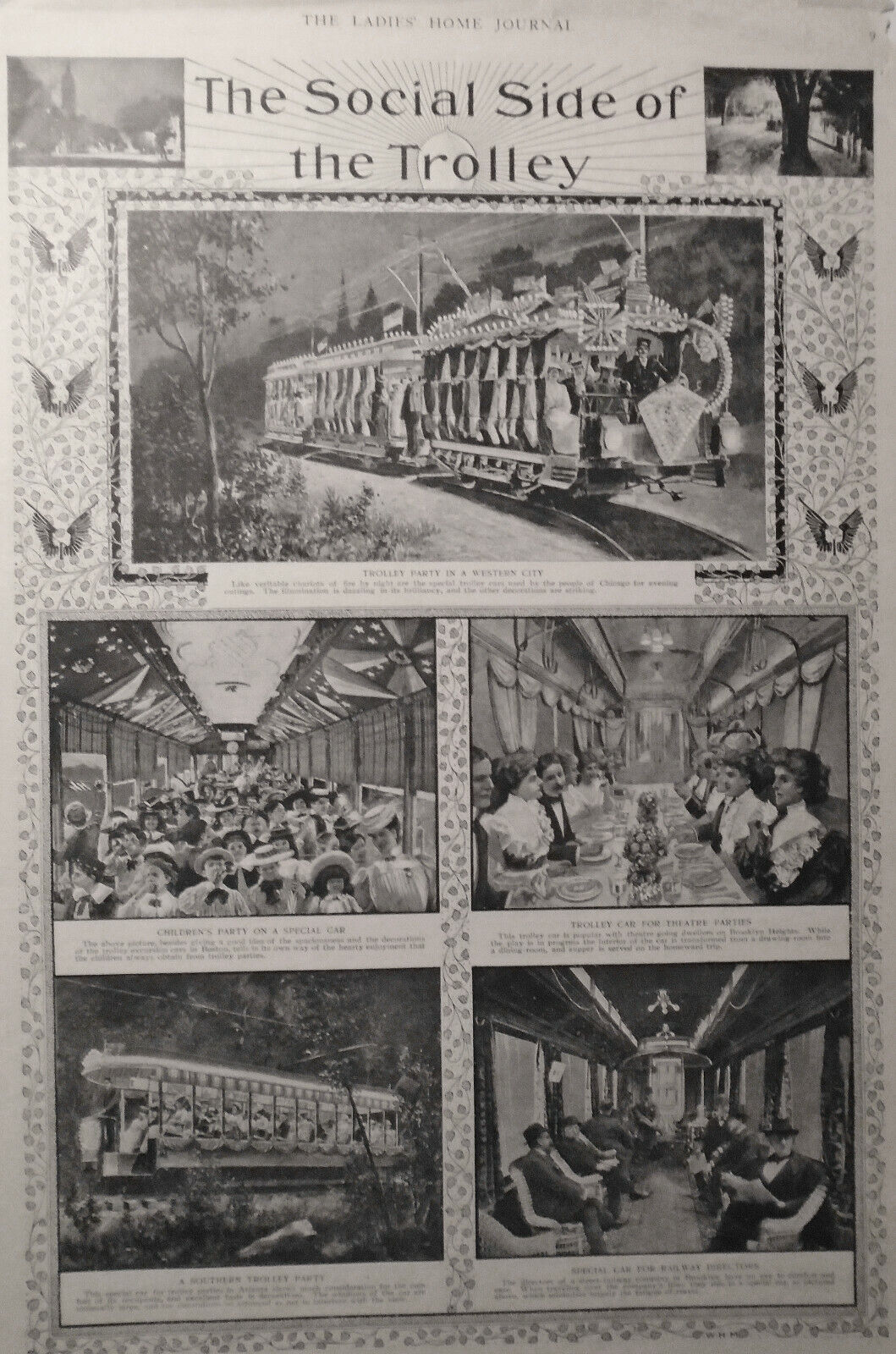 The Social Side of the Trolley - Ladies' Home Journal, September 1899 Print