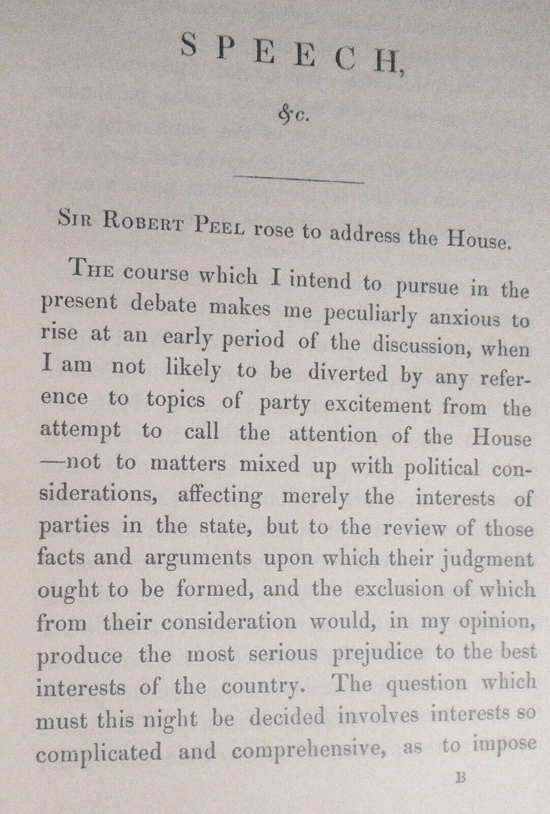 1835 Speech of Robert Peel in the House of Commons...  on repeal of the malt-tax