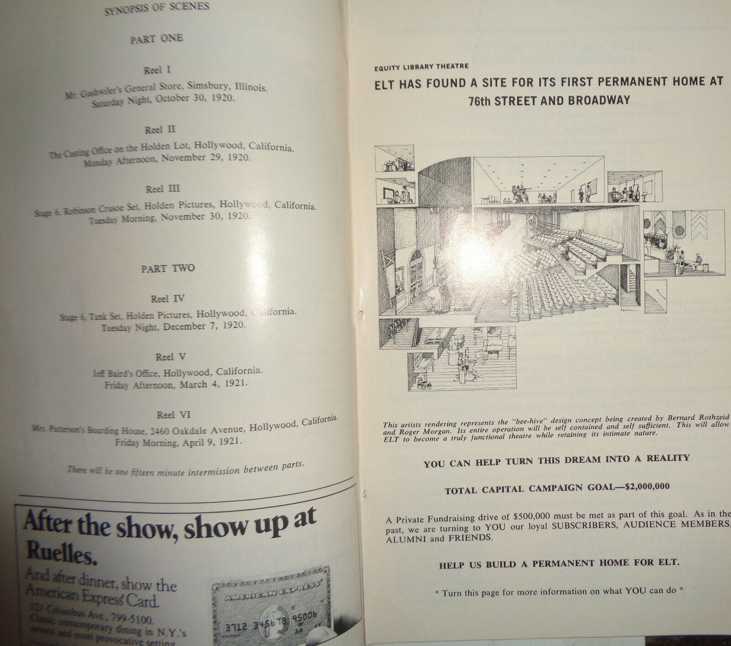 MERTON OF THE MOVIES - SHOWBILL - APRIL 1980 Equity Library Theatre