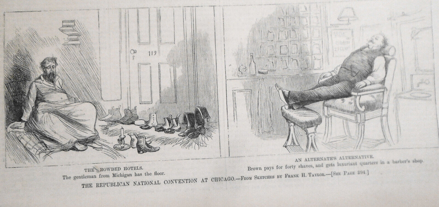 The Republican National Convention at Chicago - Harper's Weekly  1880 Original