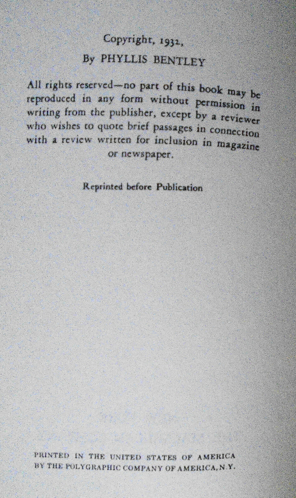 Inheritance, by Phyllis Bentley. 1932. Hardcover/DJ