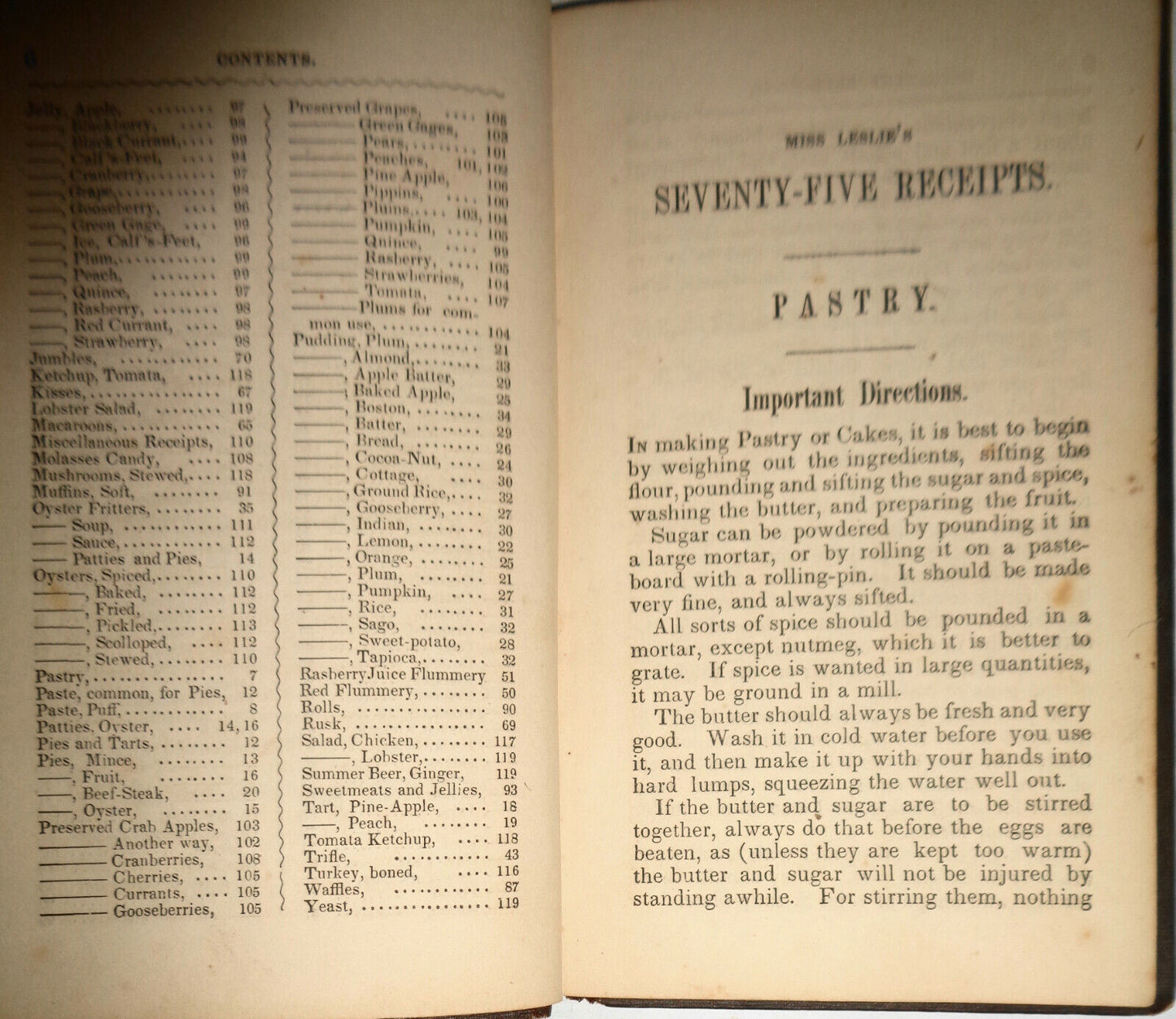 1847 Miss Leslie's Seventy-five Receipts, for pastry, cakes, and sweetmeats