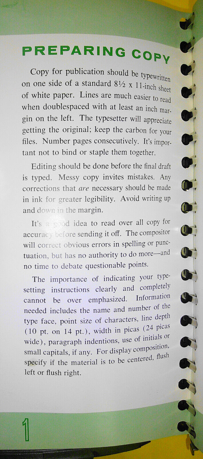 Modern Linotypers Copy Preparation Guide