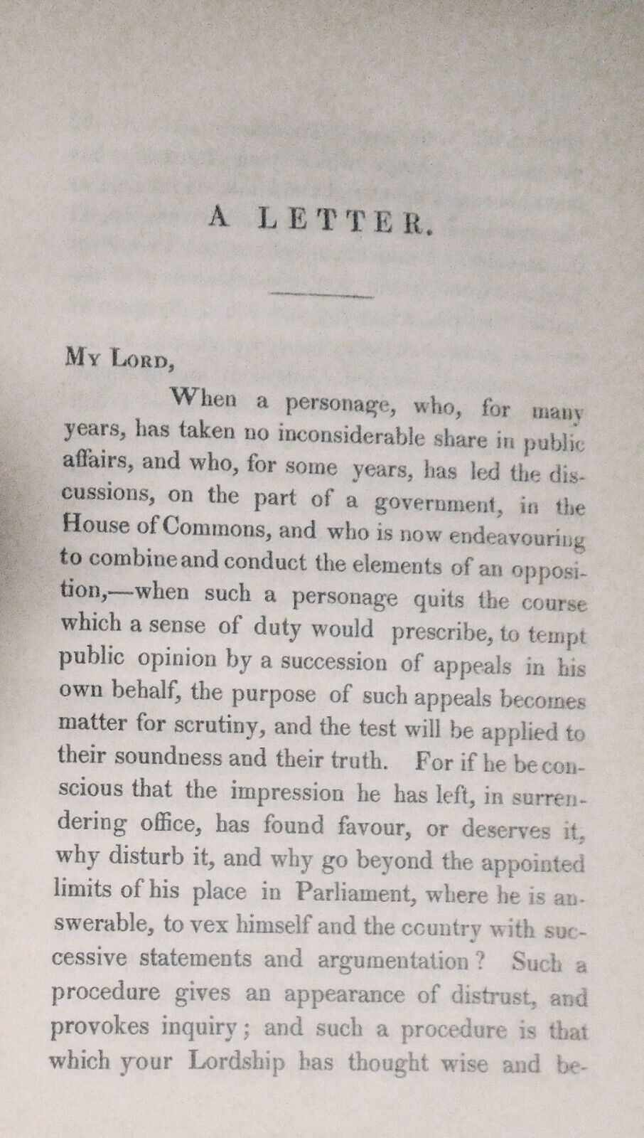 1842 Remarks on conduct of the late Government... in letter to Lord John Russell