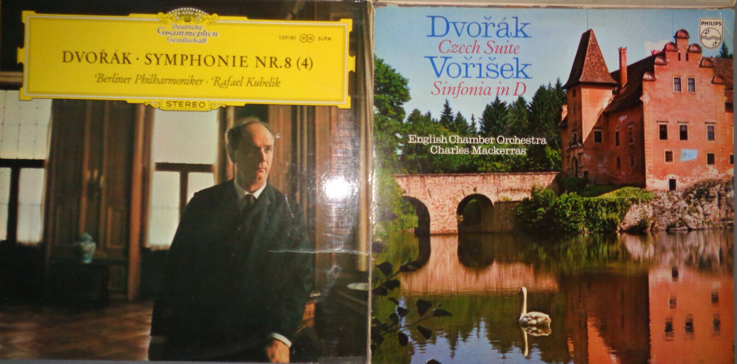 12 Dvorak LPs: Prague Neumann (2) Kubelik (2) Toscanini (2) Kertesz Rostropovich