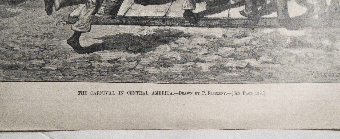 The Carnival in Central America - Harper's Weekly March 6, 1880 - Original print