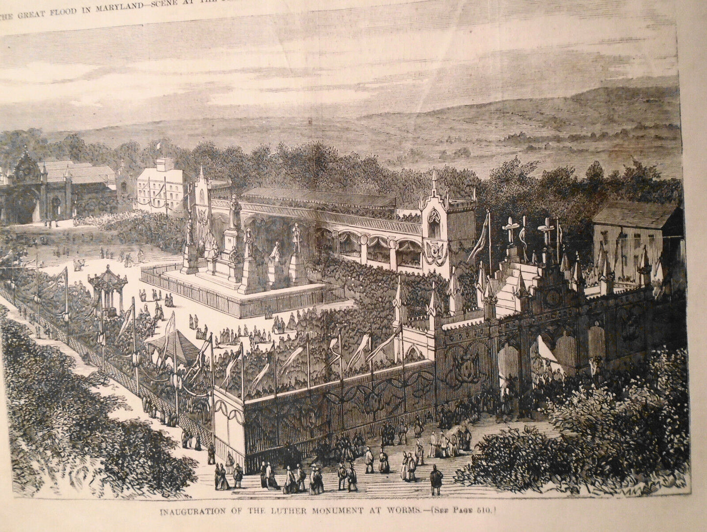 Harper's Weekly August 8, 1868 - Original - Maryland Flood; Polar Bear Hunt, etc