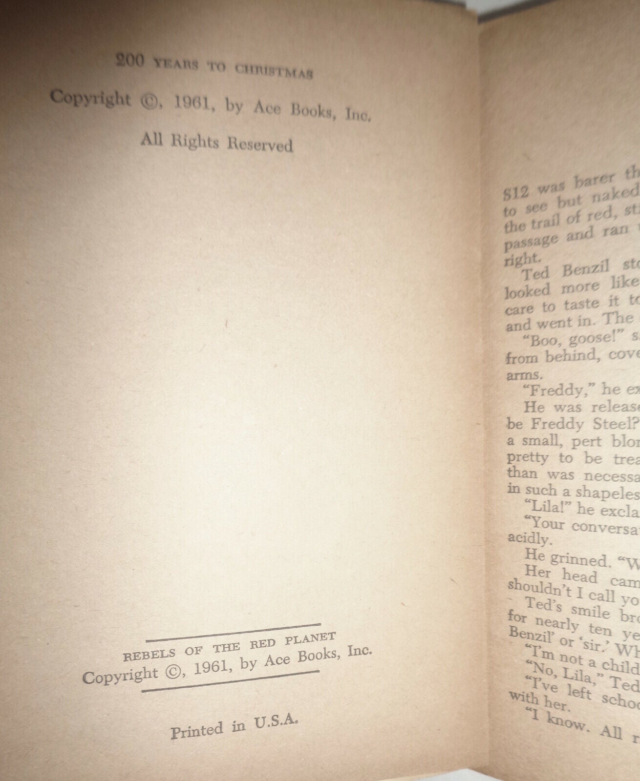 J T McIntosh: 200 Years to Christmas /Rebels of Red Planet Ace Double 1961 F-113