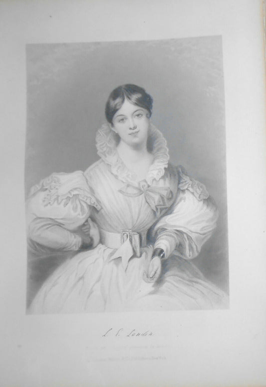 Letitia Elizabeth Landon -- 1873 engraving  - Duyckinck Portrait Gallery