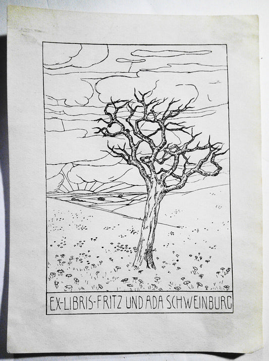Fritz und Ada Schweinburg Ex Libris Bookplate