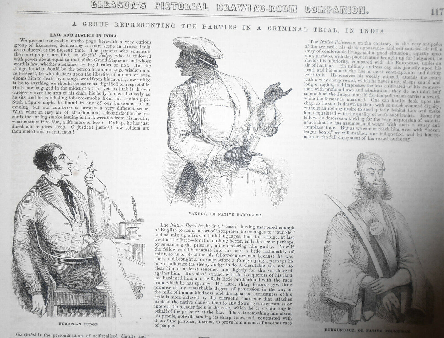 1852 Parties in a Criminal Trial in India - Print & story - Gleason's  original