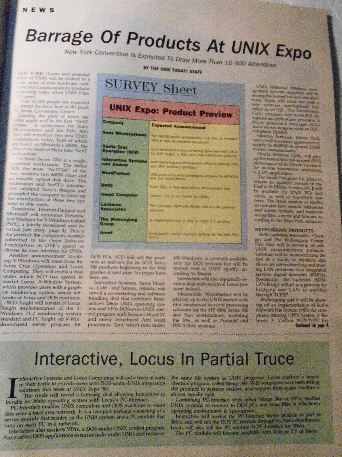 UNIX Today Magazine, October 31, 1988. Steve Jobs & NEXT Computer - Interview