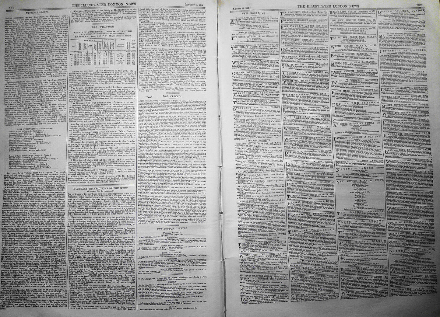 The Illustrated London News, August 20, 1859 - Paris fetes; Great Eastern saloon