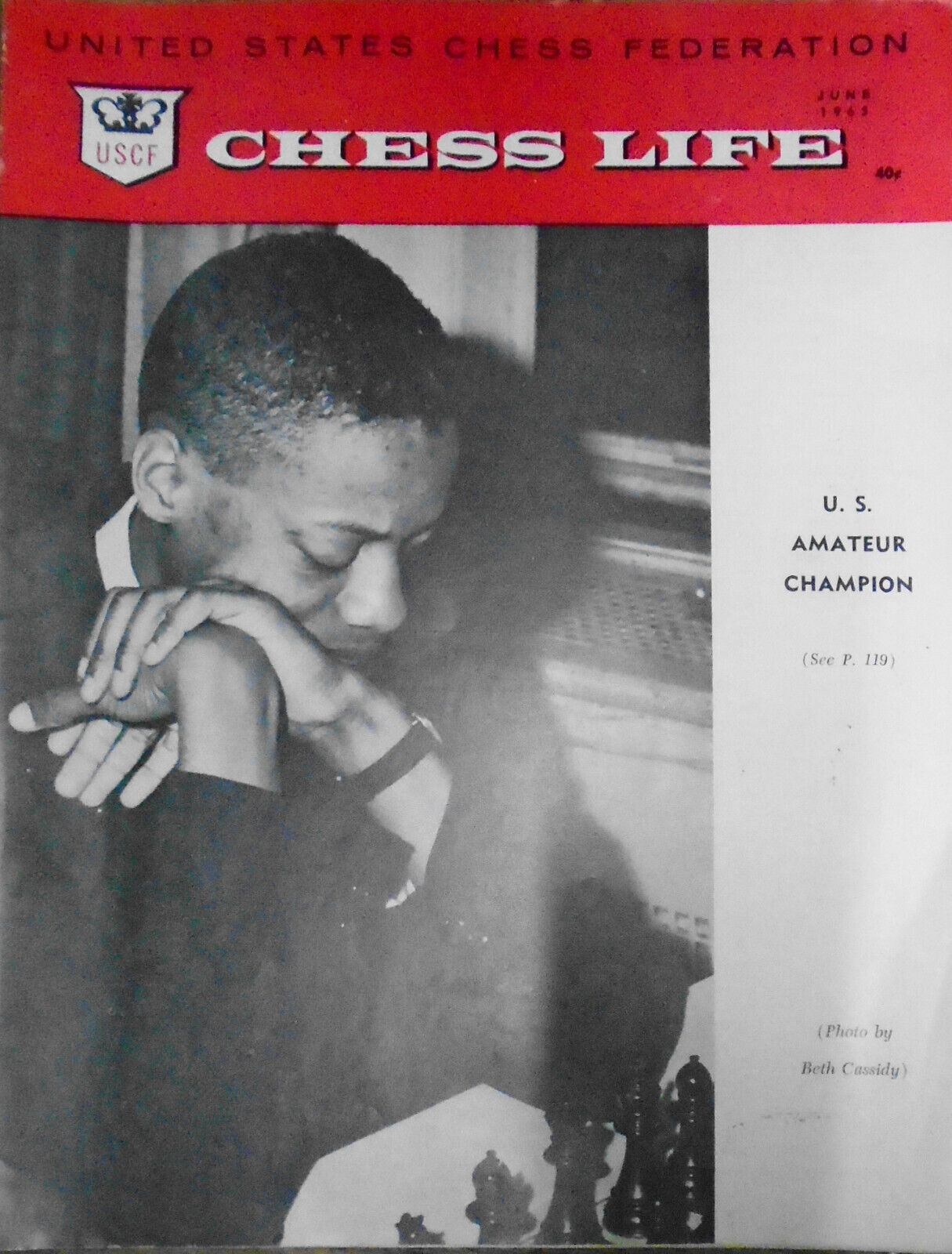Chess Life, June 1965 -  Bobby Fischer at the UN, Spassky-Keres Candidates match