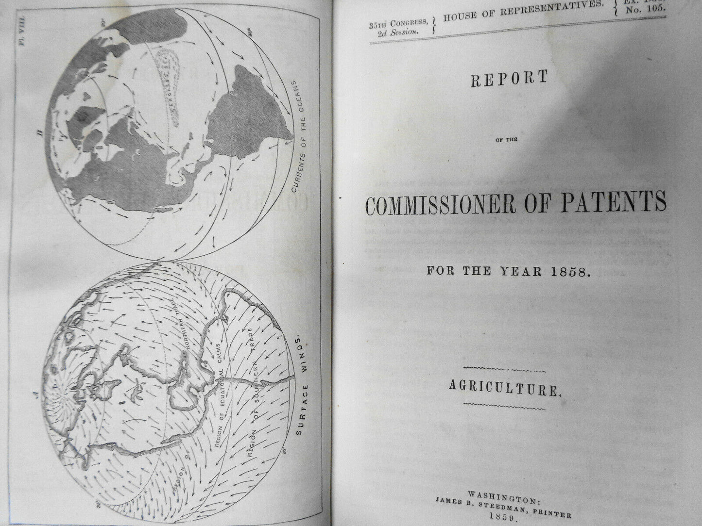 Report of the Commissioner of Patents for the year 1858 : agriculture.