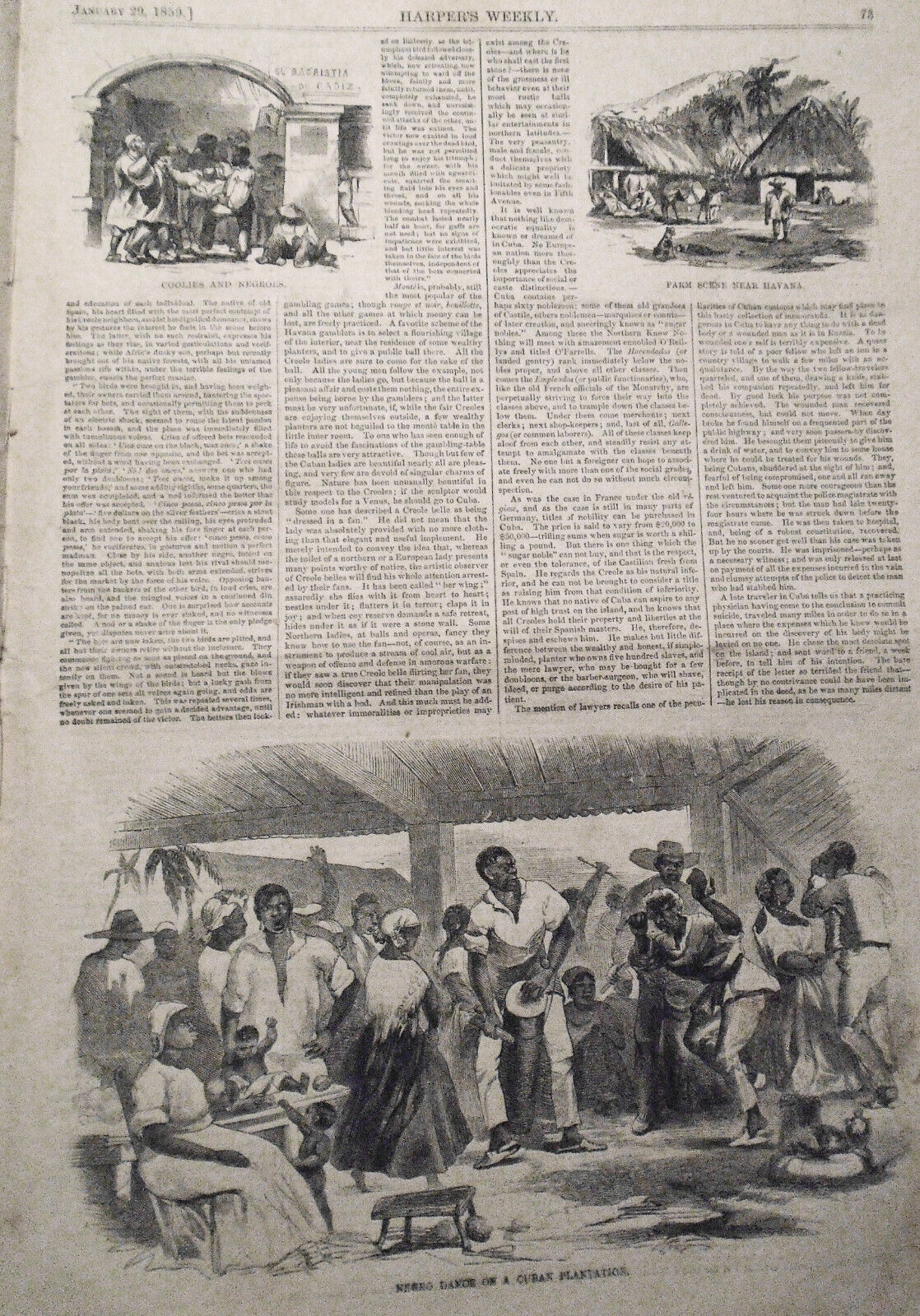 Harper's Weekly June 29, 1859 - Cuba: Negroes; plantation; Employment Of Women