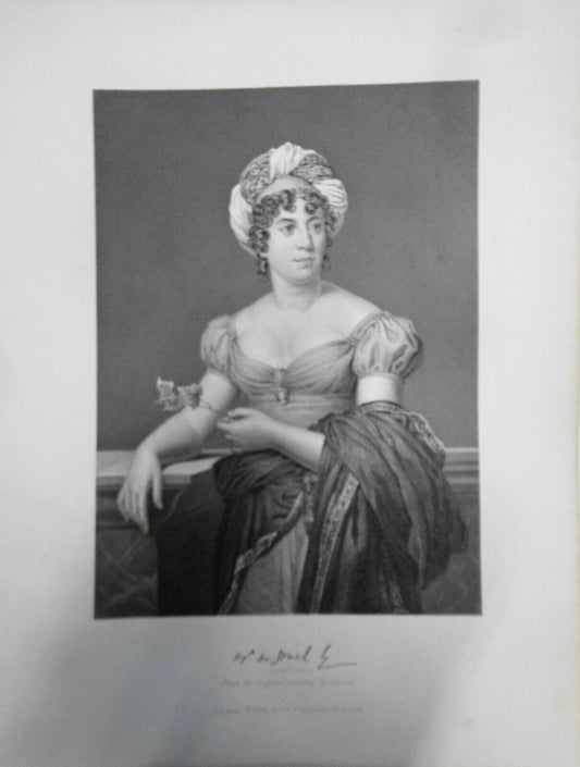 Frau Von Stael  - original portrait engraving - 1876 - Duyckinck Int'l Gallerie