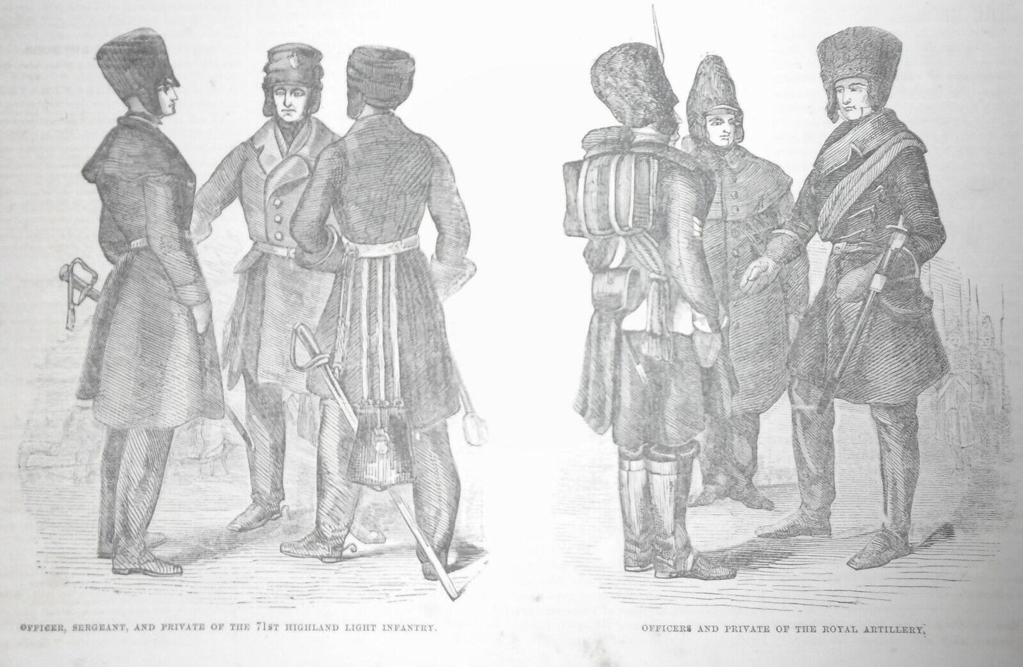 Winter Costumes of the British Troops in Canada - Gleason's Pictorial, 1852