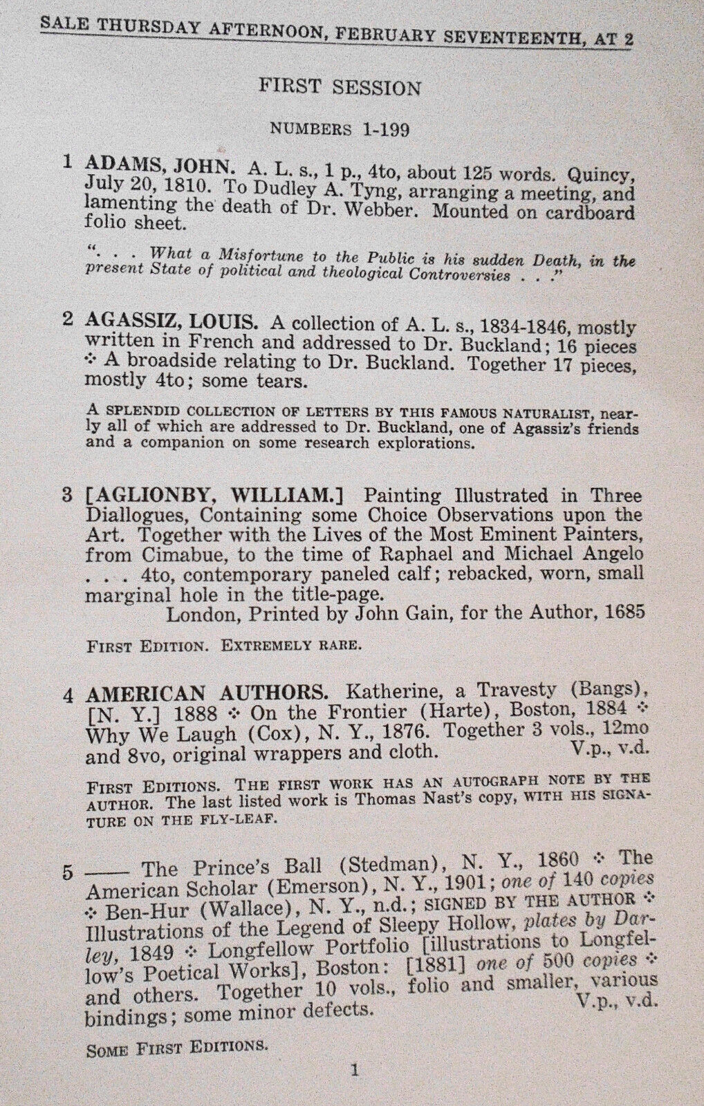 Important bibliographies... John Boyd Thacher; Joseph Pennell collection - 1938