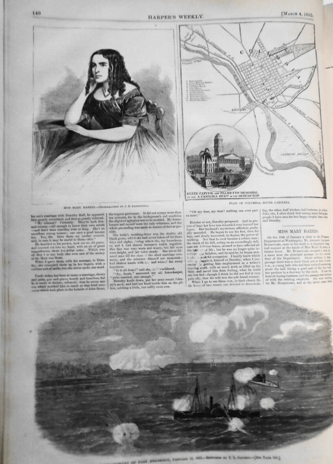 Sherman's march through South Carolina - Harper's Weekly 3/4/1865 Original issue