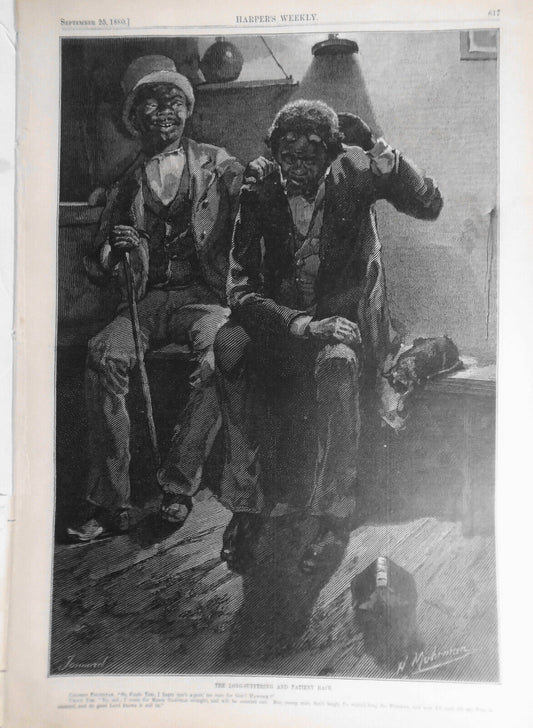 The Long Suffering and Patient Race, by Muhman. Harper's Weekly, Sept. 25, 1880