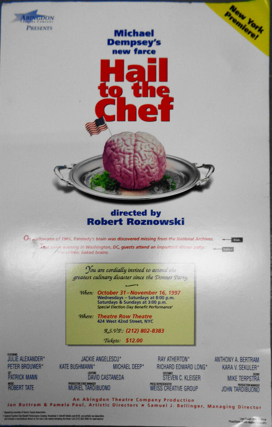 Hail To The Chef - 1997 Original poster - Theatre Row Theatre, 42nd Street, NYC