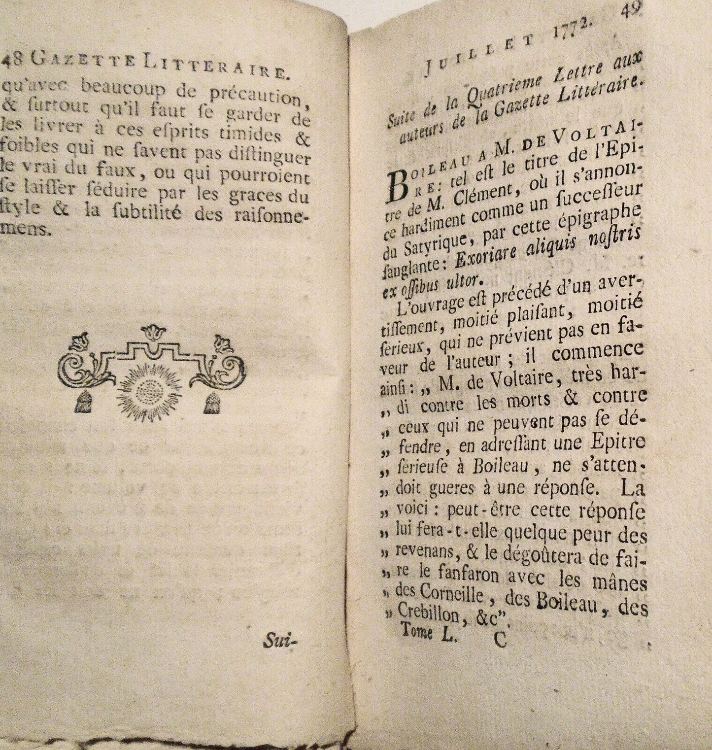 Gazette litteraire de l'Europe, Julliet 1772 - Vol. 50. No. 7. Original