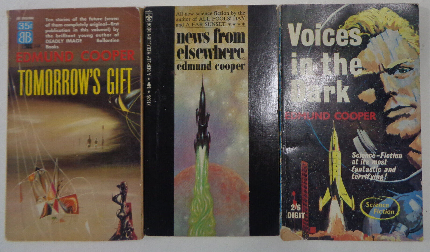 Edmund Cooper : Tomorrrow's Gift, Voices in the Dark, News from Elsewhere