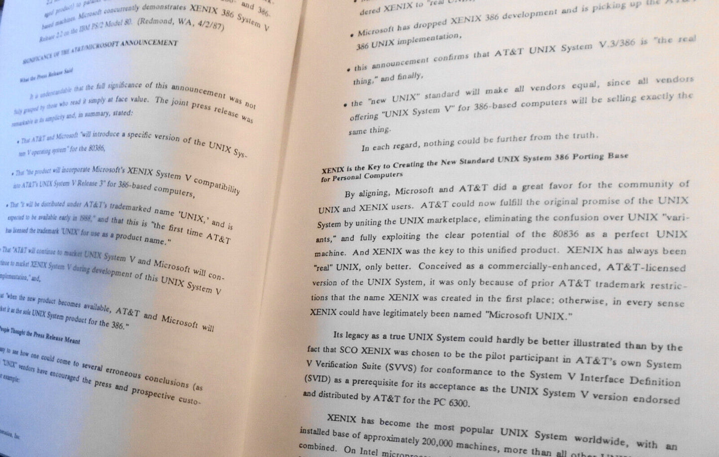 Development of a standard UNIX system for Intel-based micros - SCO paper, 1987.
