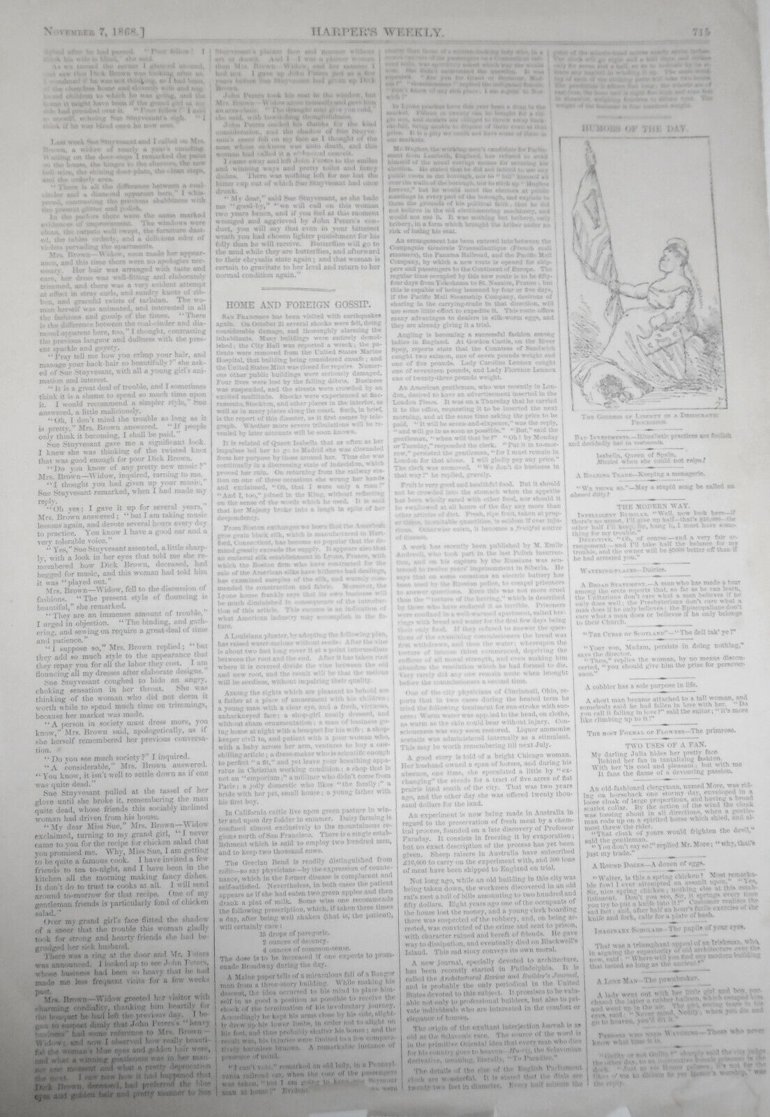 The Horses' Morning Bath at Calcutta -  Harper's Weekly, November 7, 1868 Print